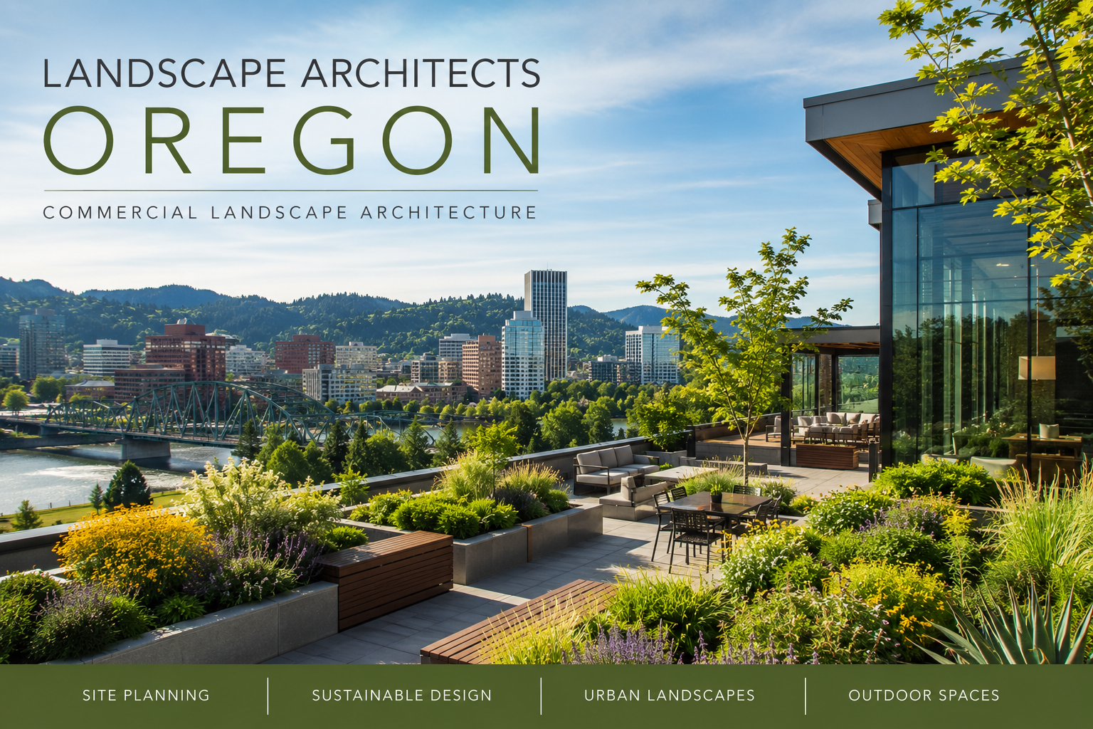 Multifamily community landscape design by Evergreen Design Group in Oregon